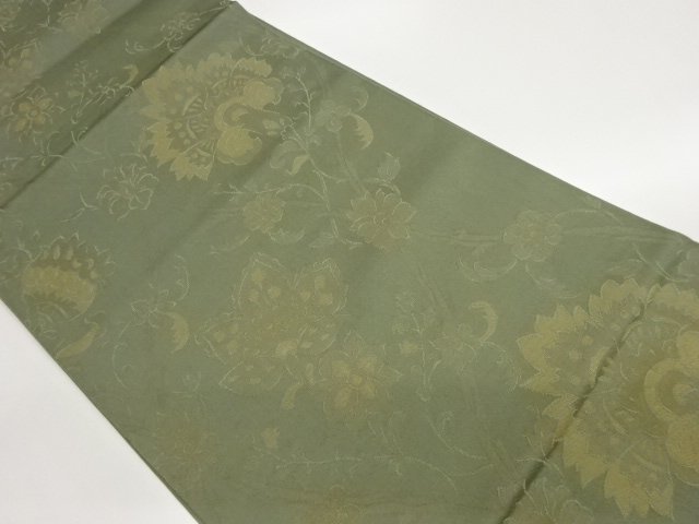 JAPANESE FUKURO OBI / WOVEN FLOWER ARABESQUE